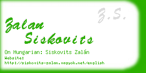 zalan siskovits business card